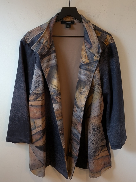 Ali Miles Jackets & Blazers - Ali Miles Women's Artsy Art to Wear Open Front Jacket Modern Size 2X